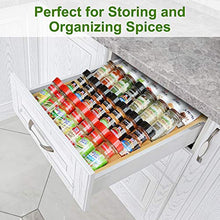 Load image into Gallery viewer, Bamboo Kitchen Drawer Organizer - Bamboo Spice Rack Organizer for Drawer (17&quot;x13.5&quot;) - Large Spice Tray for Kitchen Storage and Organization (17&quot;x13.5&quot;)
