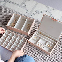 Load image into Gallery viewer, Stackers Blush Pink with Rose Gold Classic Jewelry Box - Set of 3
