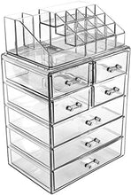 Load image into Gallery viewer, Sorbus Cosmetic Makeup and Jewelry Storage Case Display - Spacious Design - Great for Bathroom, Dresser, Vanity and Countertop (3 Large, 4 Small Drawers, Clear)
