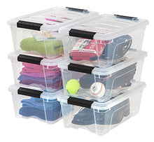 Load image into Gallery viewer, IRIS USA TB Clear Stack &amp; Pull Storage Box, 12 Qt, 6 Count

