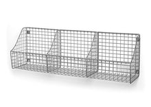 Load image into Gallery viewer, Spectrum Diversified Mount Triple Wire 3 Storage Bins Decor &amp; Entryway Organization, Rustic Farmhouse Wall Basket, Satin Nickel
