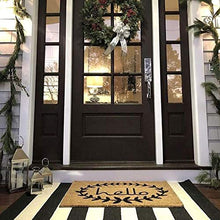 Load image into Gallery viewer, Black and White Striped Rug 28 x 45 Inches Front Door Mat Hand-Woven Cotton Indoor/Outdoor Rug for Layered Door Mats,Welcome Door Mat, Front Porch,Farmhouse,Kitchen,Entry Way
