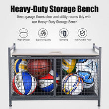 Load image into Gallery viewer, Mythinglogic Heavy-Duty Storage Bench for Garage,Sports Equipment Storage Organizer for Garage/Basement/Entryway/Living Room
