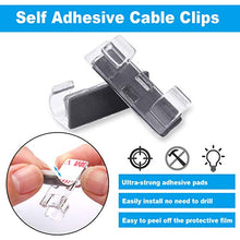 Load image into Gallery viewer, SZXULI 60 Pcs Cable Clips, Cable Tidy Wire Holder with Strong Self Adhesive Pads, Sticky Wire Clips Mount Round Plastic Cable Cord Organizer for Management Home and Office Cable (Transparent)
