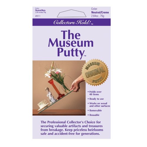 Collectors Hold Museum Putty, Non-Toxic and Non-Damaging, Removable and Reusable, Adhesive Mounting Putty, Easy to Use, Great for Wall Art, Antiques, For Use on Metal, Glass, Ceramic, Wood, 1 Pack
