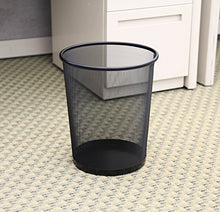 Load image into Gallery viewer, Seville Classics 3-Pack Round Mesh Wastebasket Recycling Bin, 6 Gal, 12&quot; Diameter Top x 14&quot; H, Black
