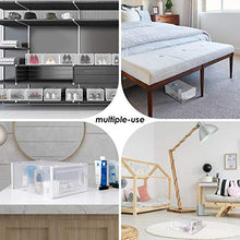 Load image into Gallery viewer, Amzdeal 6 Pcs Stackable Shoe Storage Boxes - Clear Plastic Stackable Shoe Organizer, Front Opening Shoe Container Box for Closets, Space Saver Foldable Shoe Box Bin. Fit up to US Size 10
