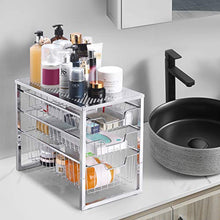 Load image into Gallery viewer, Simple Trending 3-Tier Under Sink Organizer with Sliding Storage Drawer, Cabinet Organizer for Kitchen Bathroom Office, Stackable, Chrome
