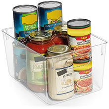 Load image into Gallery viewer, ClearSpace Plastic Storage Bins – Perfect Kitchen Organization or Pantry Storage – Fridge Organizer, Pantry Organization and Storage Bins, Cabinet Organizers - 4 Pack
