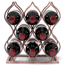 Load image into Gallery viewer, Will&#39;s Tabletop Wine rack - Imperial Trellis (8 Bottle, Rose Gold) – Freestanding countertop wine rack and wine bottle storage, perfect wine gifts and accessories for wine lovers, no assembly required
