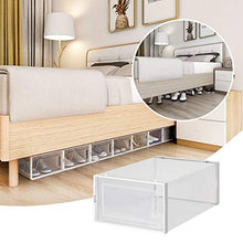 Load image into Gallery viewer, Amzdeal 6 Pcs Stackable Shoe Storage Boxes - Clear Plastic Stackable Shoe Organizer, Front Opening Shoe Container Box for Closets, Space Saver Foldable Shoe Box Bin. Fit up to US Size 10
