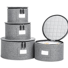 Load image into Gallery viewer, China Storage Set, for Dinnerware Storage and Transport, Felt Plate Dividers Included (Grey)

