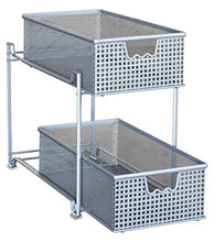 Load image into Gallery viewer, DecoBros 2 Tier Mesh Sliding Cabinet Basket Organizer Drawer,Silver
