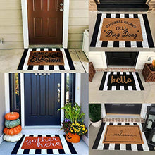 Load image into Gallery viewer, Black and White Striped Rug 28 x 45 Inches Front Door Mat Hand-Woven Cotton Indoor/Outdoor Rug for Layered Door Mats,Welcome Door Mat, Front Porch,Farmhouse,Kitchen,Entry Way
