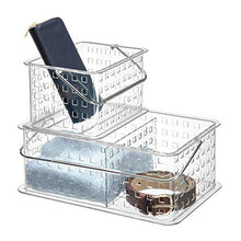 Load image into Gallery viewer, iDesign Spa BPA-Free Plastic Stacking Organizer Handle, 8.69&quot; x 13.94&quot; x 5.13&quot;, Divided Basket
