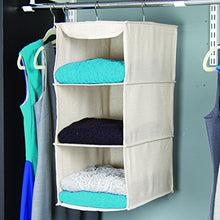Load image into Gallery viewer, Richards Homewares 3 Shelf Sweater Organizer, 10&quot;W X 15&quot; D X 24&quot; H-Canvas/Natural
