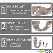 Load image into Gallery viewer, HowTool A101 Single Prong Robe Hook with Screws Brass, 12 Pack
