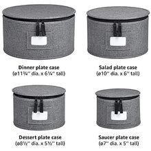 Load image into Gallery viewer, China Storage Set, for Dinnerware Storage and Transport, Felt Plate Dividers Included (Grey)
