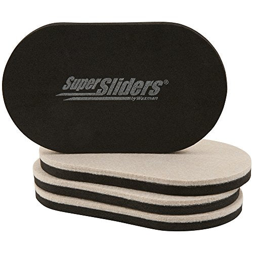 SuperSliders 4705195N Reusable Furniture Movers for Hardwood Floors – Quickly and Easily Move Any Item 3-1/2” x 6” Linen (4 Pack)