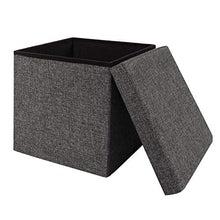 Load image into Gallery viewer, Seville Classics Foldable Storage Footrest Toy Box Coffee Table Chest Ottoman, 1-Pack, Modern Gray
