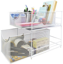 Load image into Gallery viewer, Sorbus Cabinet Organizer Set—Mesh Storage Organizer with Pull Out Drawers—Ideal for Countertop, Cabinet, Pantry, Under the Sink, Desktop and More (White Two-Piece Set)
