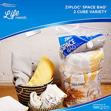 Load image into Gallery viewer, Ziploc Reusable Clothes Storage Bags, 2 Piece Cube Combo Vac Bags, 1 Large Cube, 1 XL Cube, Space Bags
